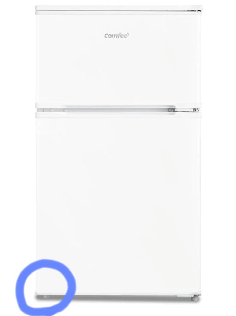 COMFEE' 冷蔵庫 90L 2ドア 右開き ホワイト RCT90WH/E