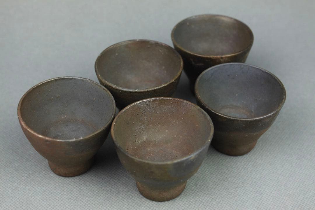 備前焼 森宝山作 宝山 手造宝瓶 急須 茶器揃い