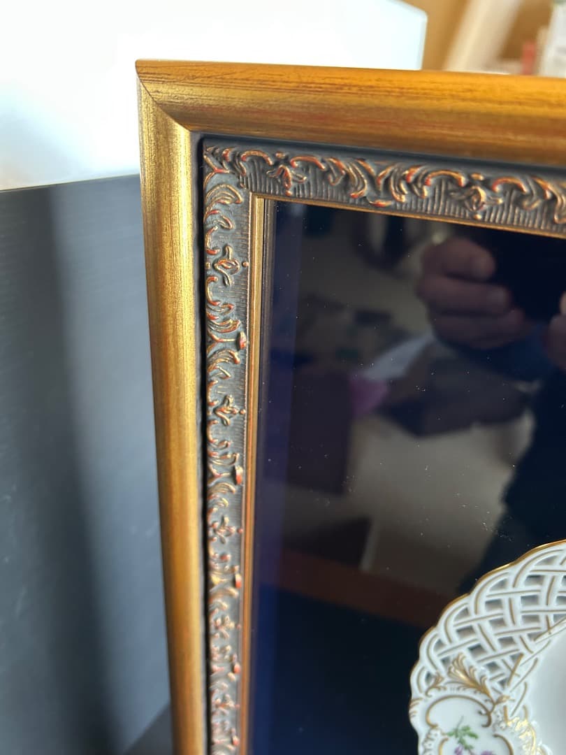 マイセンの透かし模様 額装絵皿