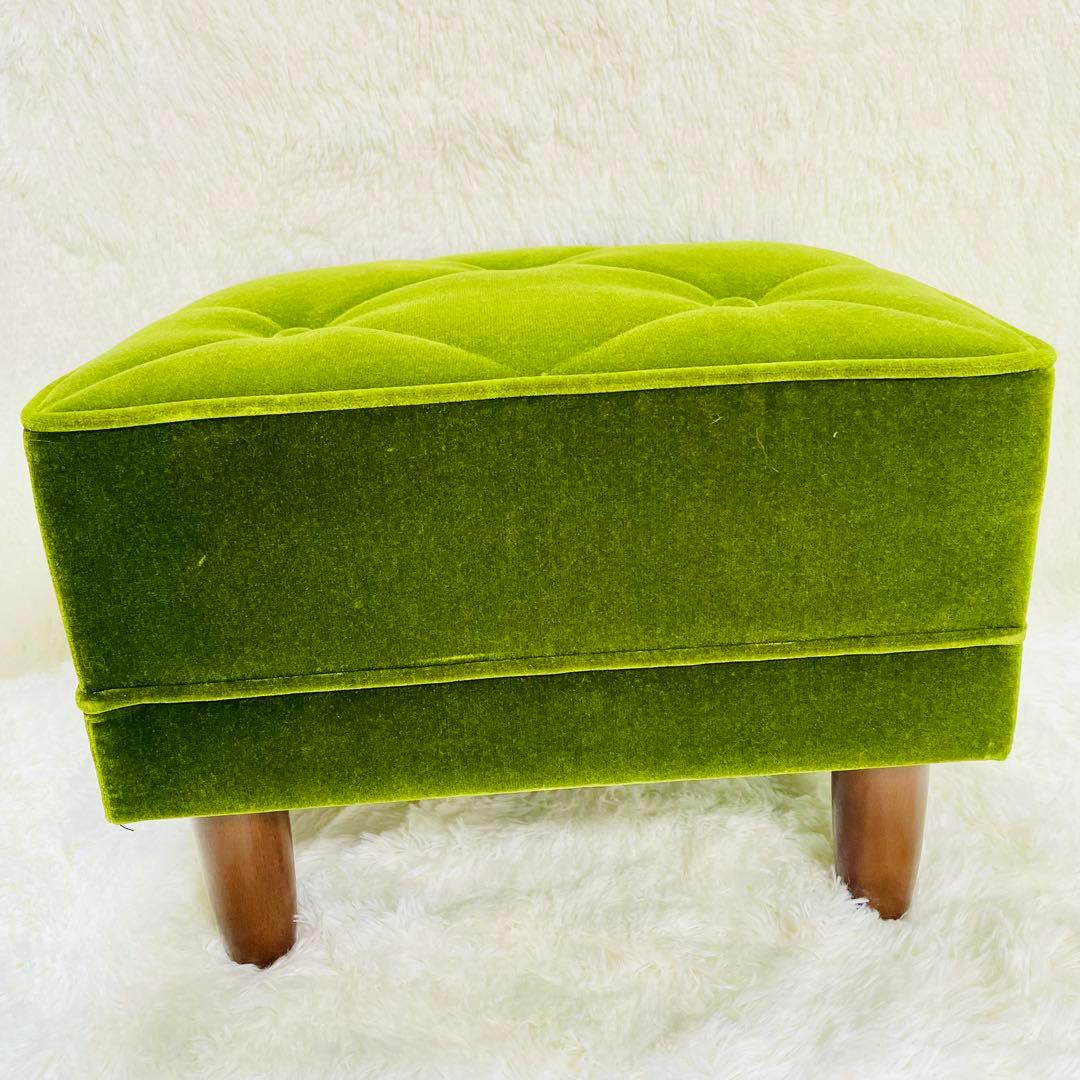 超美品　カリモク60 オットマン　モケットグリーン　ロビーチェア　Kチェア