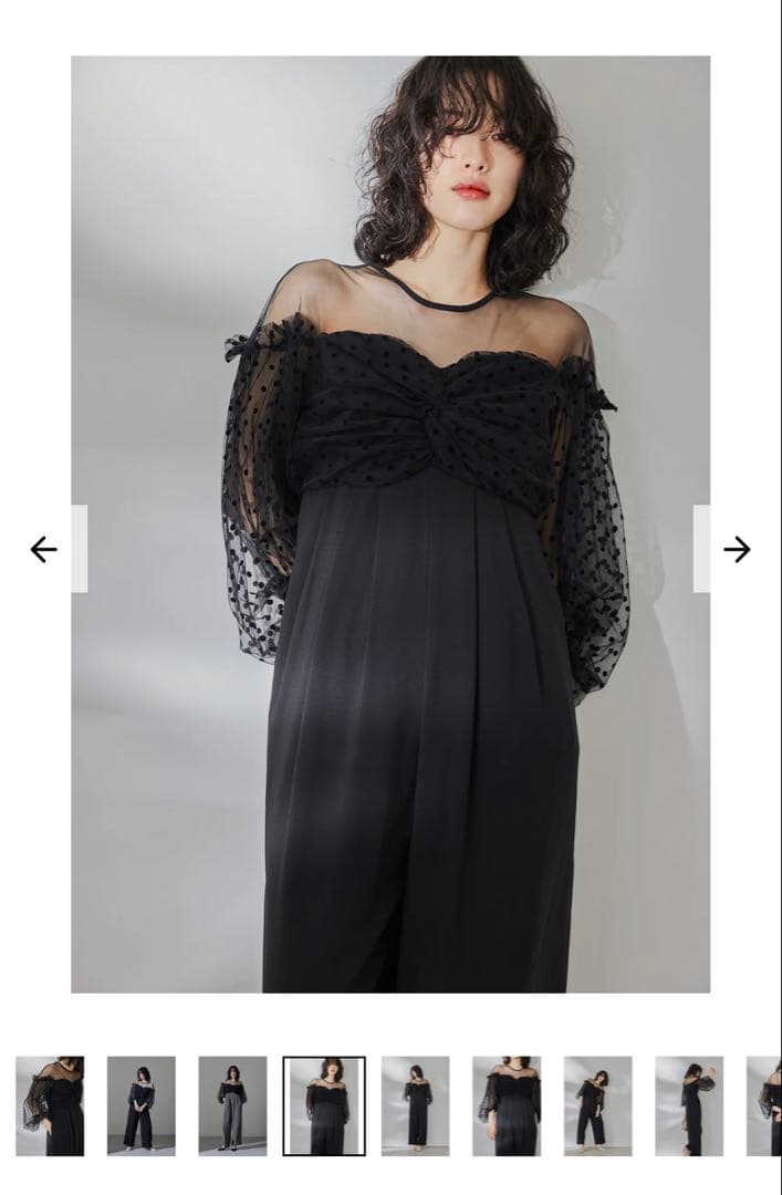 値下げ　未使用品ANDRESD アンドレスド フロッキードットパンツドレス