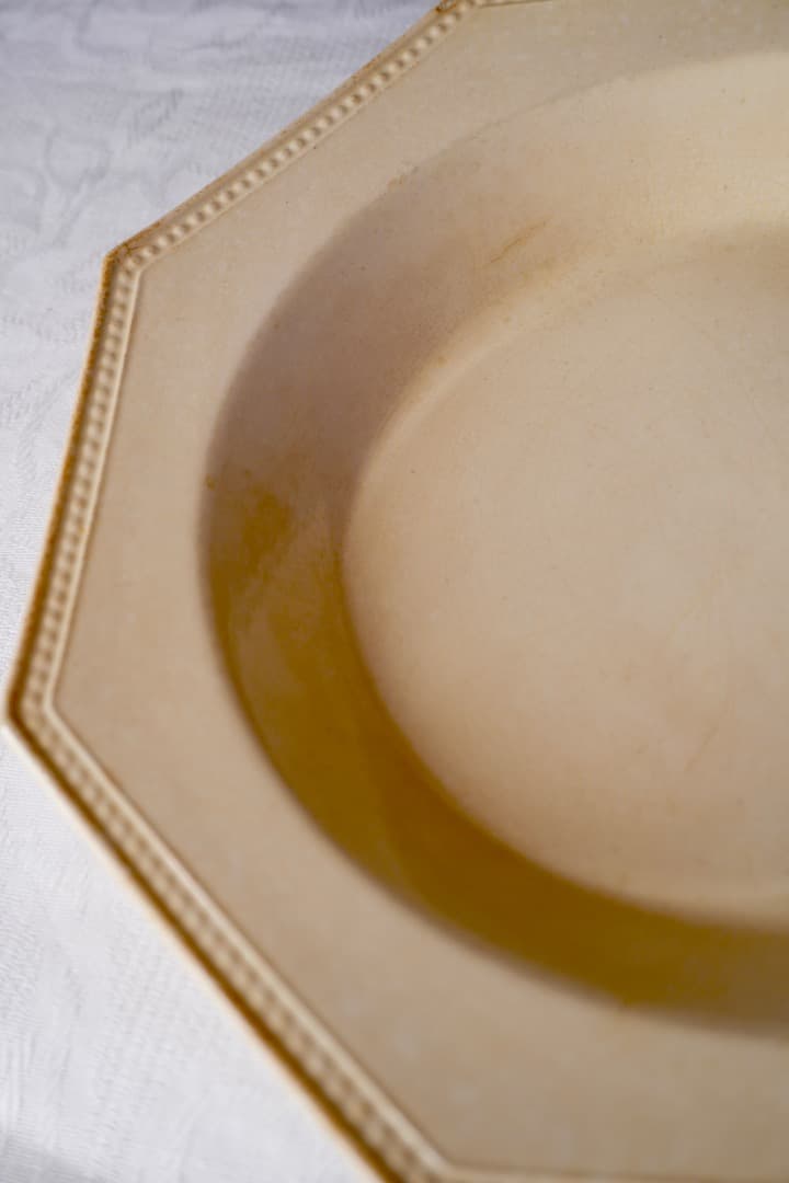 フランス アンティーク クレイユモントロー オクトゴナルプレート 陶器 深皿①