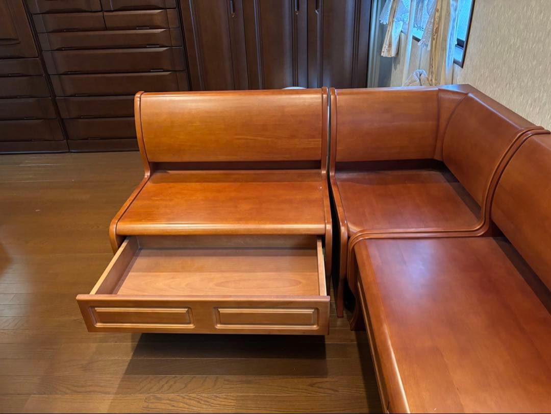 木製コーナーソファテーブル 引き出し付き‼️1月中旬で終了いたします。