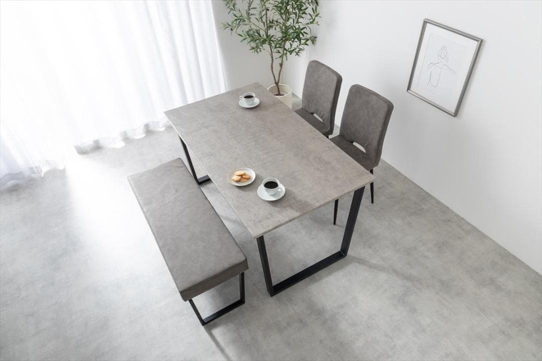 【送料無料】【4点セット】ダイニングテーブル+チェア2脚+ダイニングベンチ