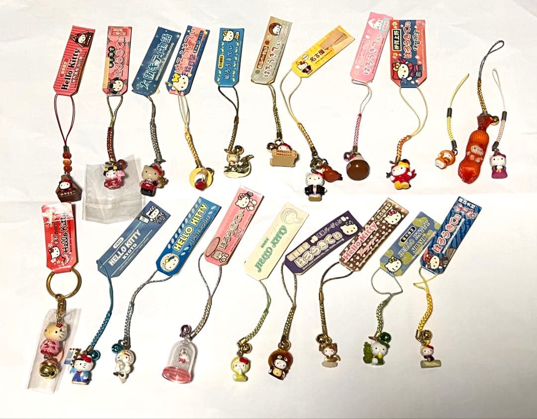 レアご当地キティまとめ売り根付ストラップはろうきてぃ平成初期2000年前半21個