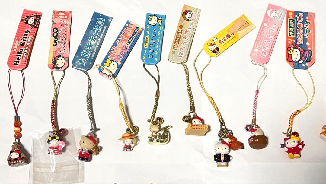 レアご当地キティまとめ売り根付ストラップはろうきてぃ平成初期2000年前半21個