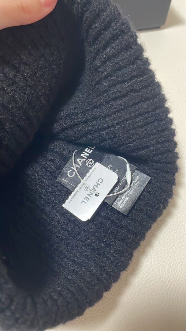 CHANEL ニットキャップ　ニット帽　ブラック