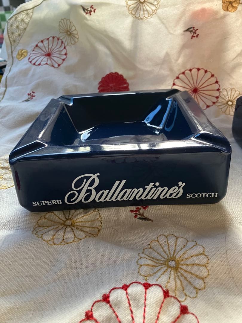 Ballantine's ウイスキー　フランス製灰皿 セット ネイビー