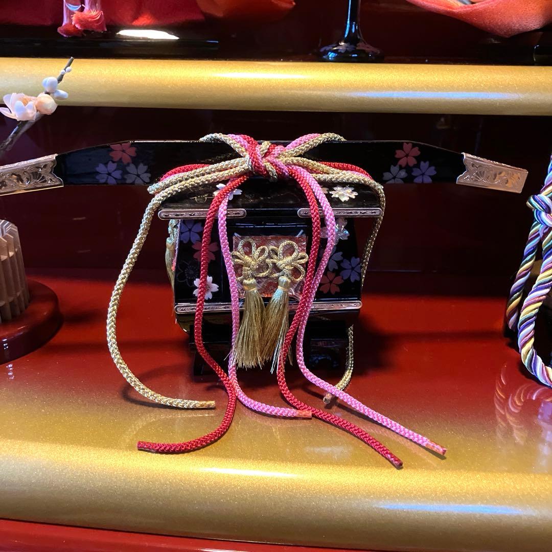 御京雛①平安春峰作　雛人形　三段飾り　お雛様　京都西陣織り　ひな人形3段　桜刺繍