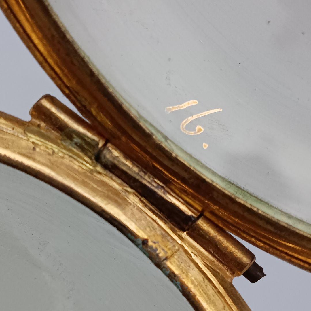 エッグ型 ガラス製 トリンケットボックス 小物入れ アンティーク 金彩