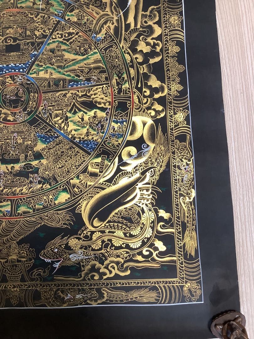 SALE《 チベット密教　新品 》 手描き　タンカ　曼荼羅　六道輪廻　41