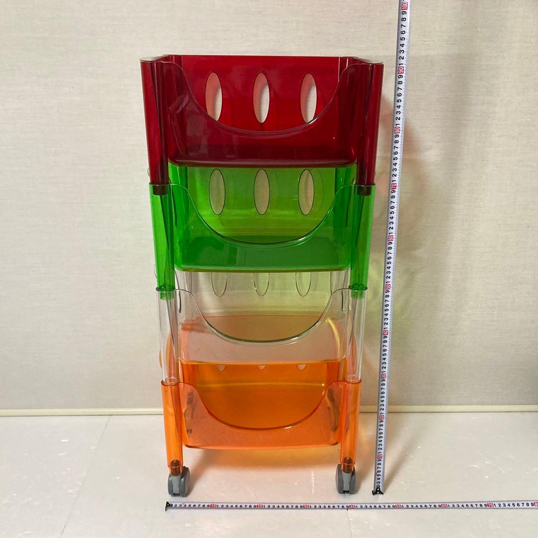 イタリア製 グッチーニ ワゴン ラック バスケット キャスター付き 収納 4段