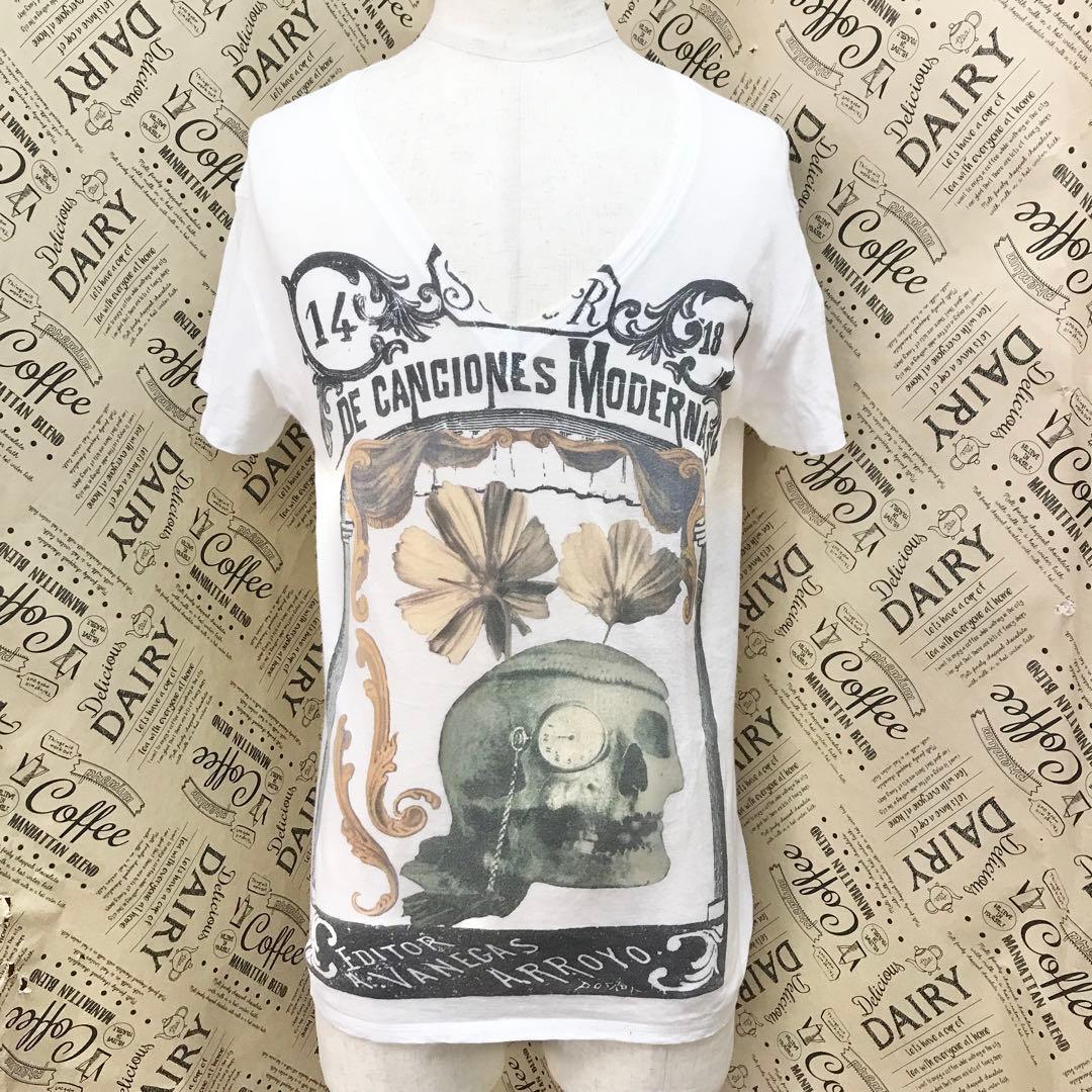 SHARE SPIRIT スカルプリント Tシャツ 半袖 カットソー S3356