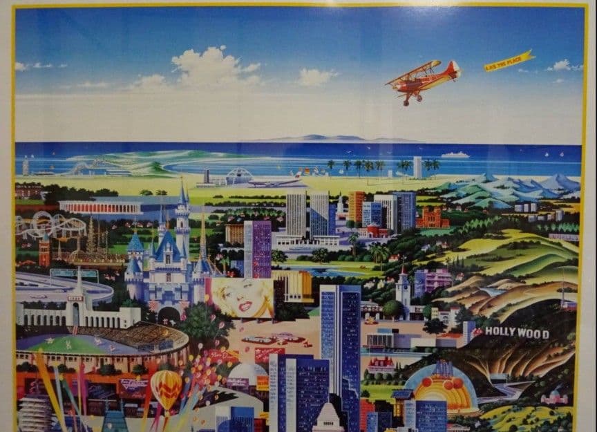 ヒロ・ヤマガタ 『LA's the Place』　★サイン入り ●高級木製額入り