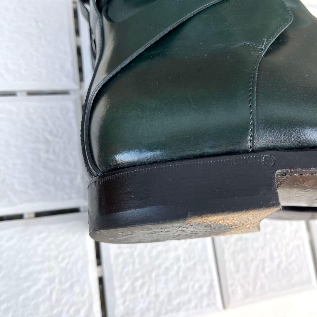 40 SARTORE ショートブーツ　グリーン　メンズ　レザー　25 緑