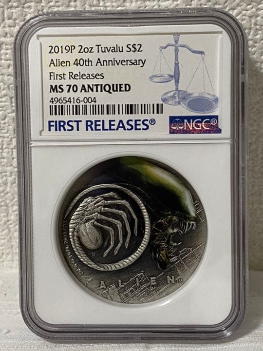 【最高鑑定】2019　エイリアン　エッグチェンバー　2オンス　銀貨　NGC