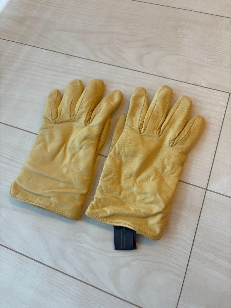 Omar Afridi CURVED GLOVES イエロー レザー 手袋