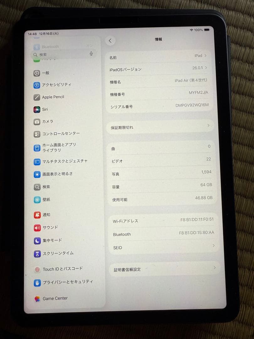 れんこん iPad Air4本体 Apple Pencil 2 付き