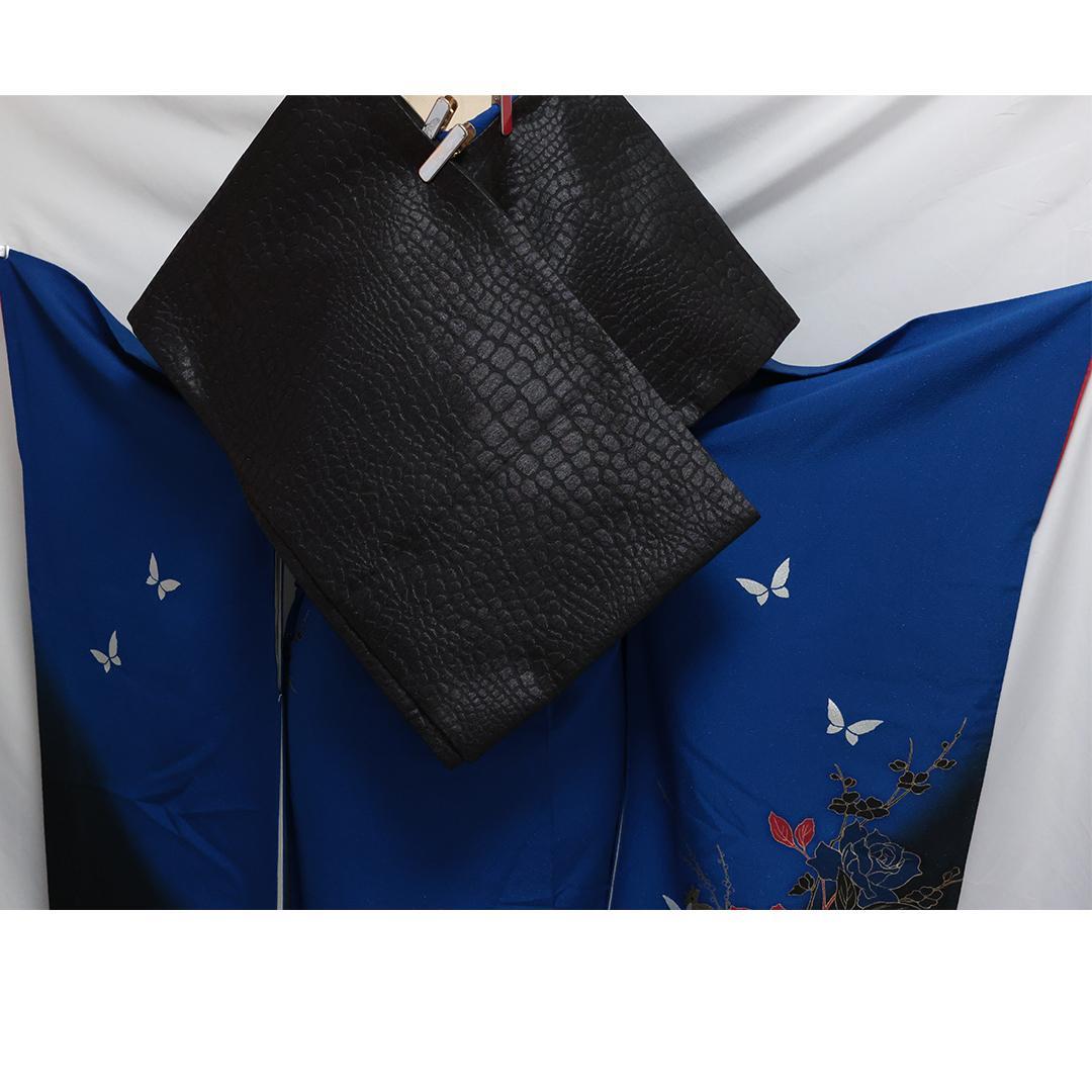 美品◆人気の青！◆ 振袖6点セット ◆フルセット正絹ギャル前撮り成人式55Ac