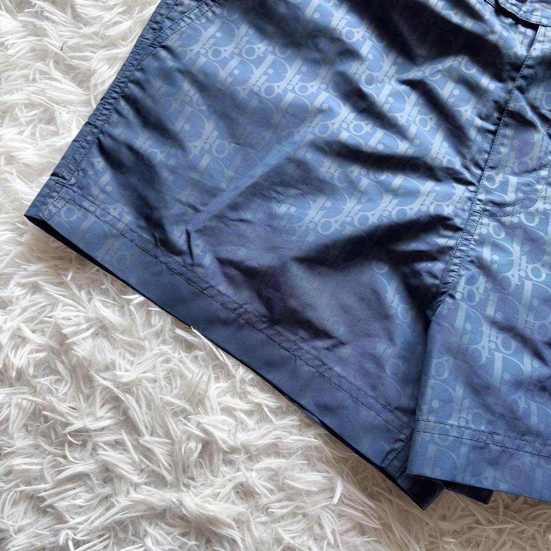 未使用品　ディオール オブリーク スイムショーツ M ブルー 総柄　ロゴ