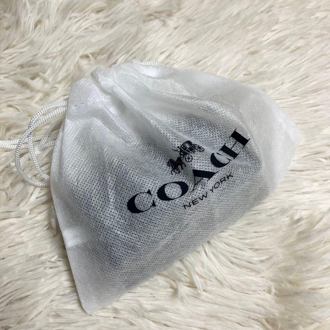 未使用品 COACH エンボス シグネチャー キーケース レザーブラック