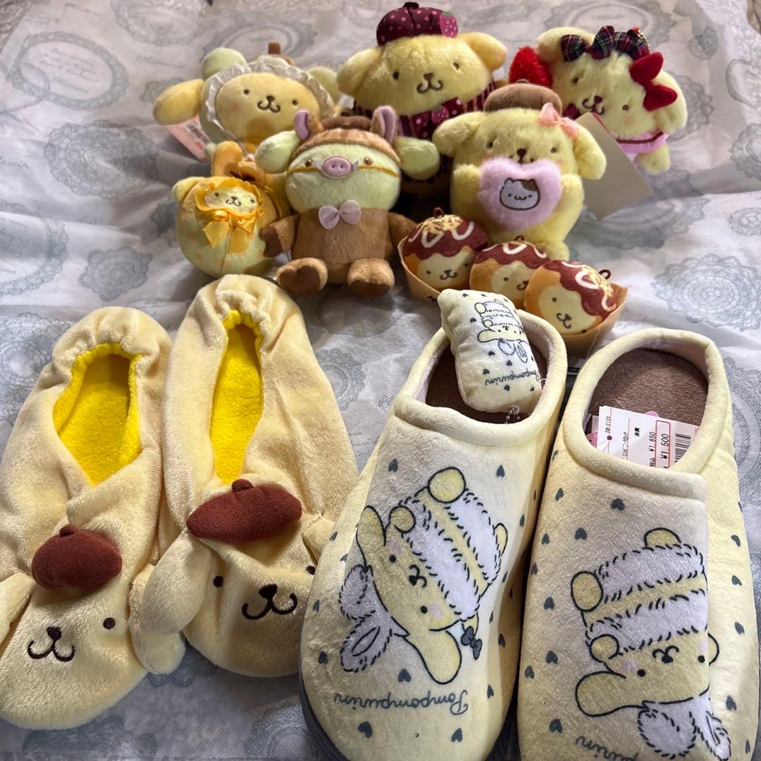 大幅値引‼️【新品・ほぼタグ付】ポムポムプリン マスコット スリッパ 詰め合わせ