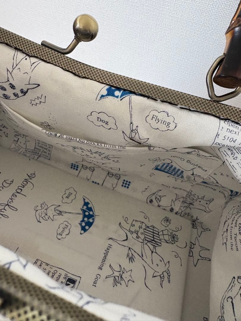 ❤️着物お出かけバンブーbag 気品溢れる大人Black 豪華刺繍上質リネン仕様