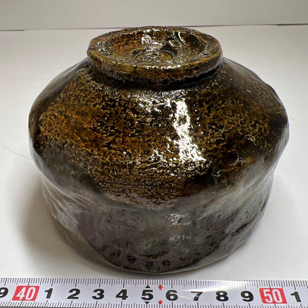 ☆茶3 春日山窯　大樋茶碗　共箱　幅約12㎝　東Y7-1113⑦