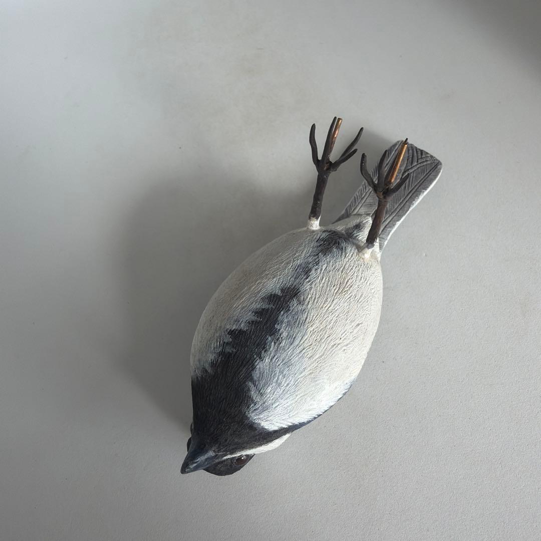 シジュウカラ　バードカービング 　　　　　　木彫りの野鳥　野鳥彫刻