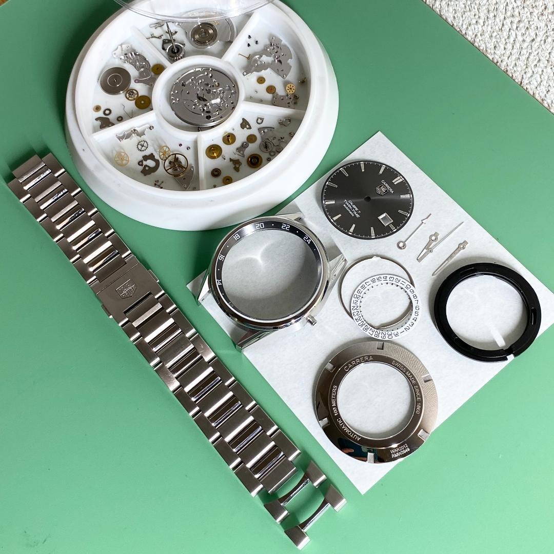 OH済 タグホイヤー カレラ キャリバー7 ツインタイム グレーダイアル AT