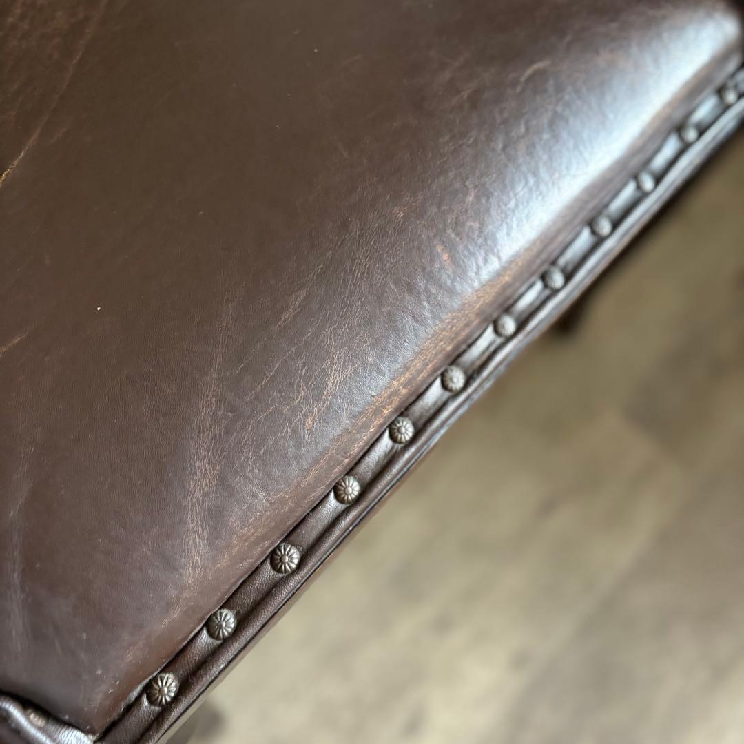 エスニックスタイル　レザーシート アームチェア ヴィンテージ　②