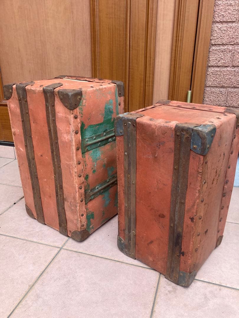 2個セット　質感抜群　ボテ箱　昭和レトロ　インテリア　キャンプ