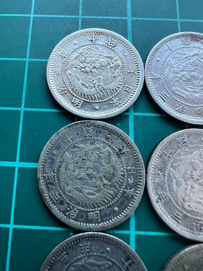 日本銀貨　旭日竜10銭銀貨　6枚ロット