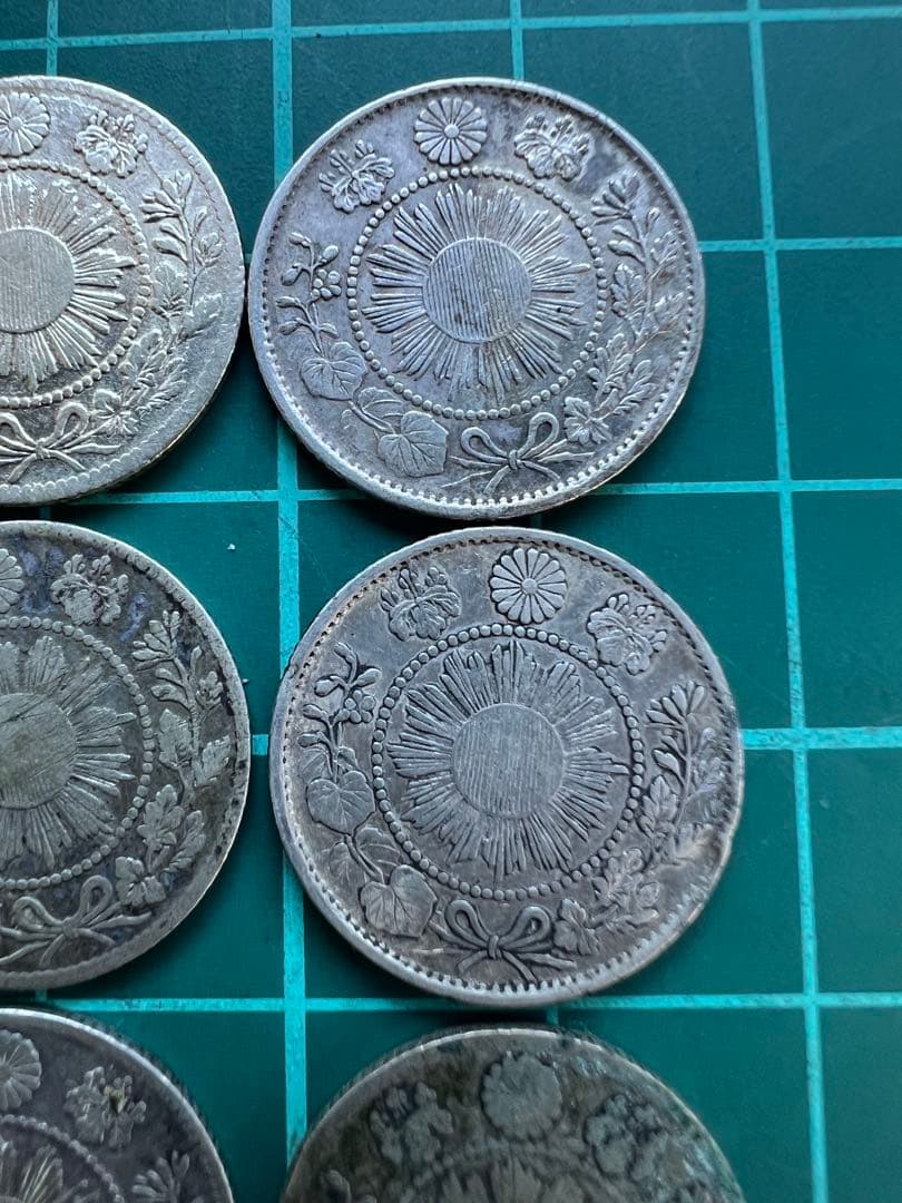 日本銀貨　旭日竜10銭銀貨　6枚ロット