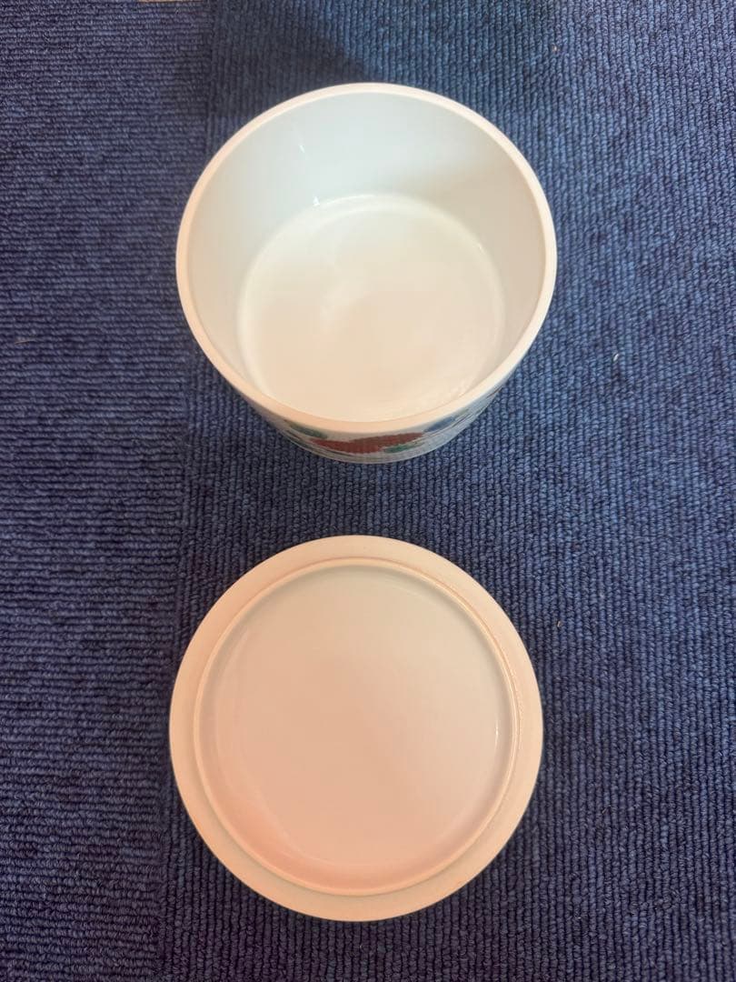 1974 深川製磁　菊　鳥　蓋物　未使用