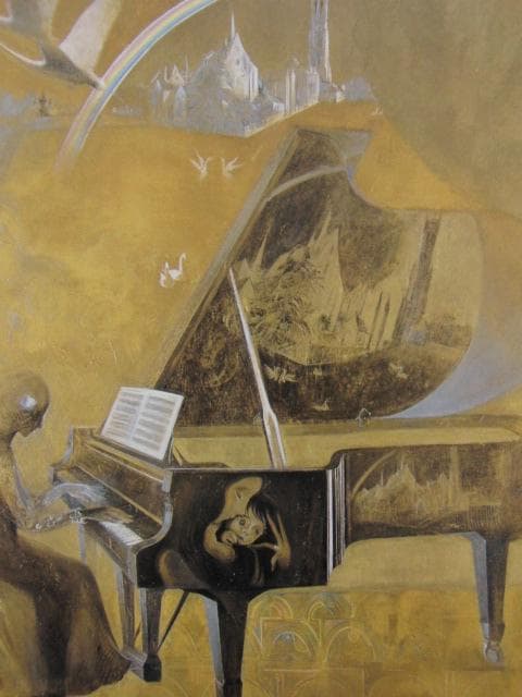 阿部盛有、曲―AVE　MARIA、希少な額装用画集より、新品高級額装付