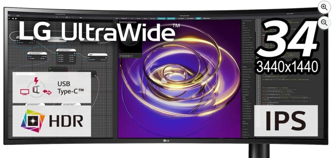 LG エルゴノミクス ディスプレイ 34インチ 曲面型ウルトラワイドモニター