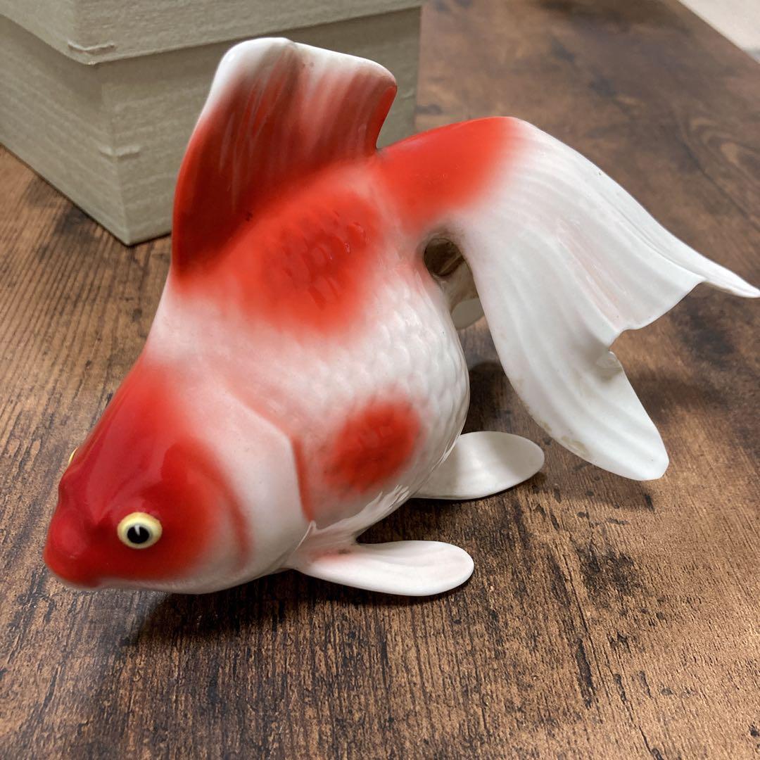 ノリタケ　ボーンチャイナ 金魚 琉金 シカ印　アンティークオブジェ　骨董　レトロ