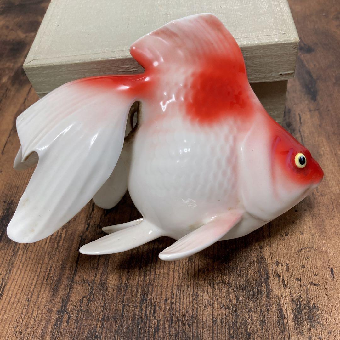ノリタケ　ボーンチャイナ 金魚 琉金 シカ印　アンティークオブジェ　骨董　レトロ