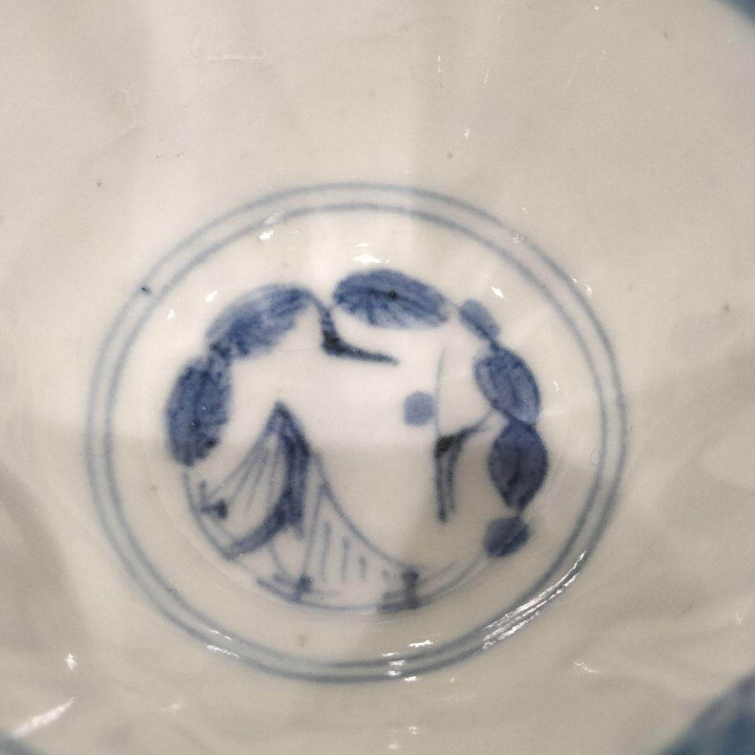 Ｗ209 江戸期 古伊万里 染付 蛸唐草猪口 20客セット 　GG