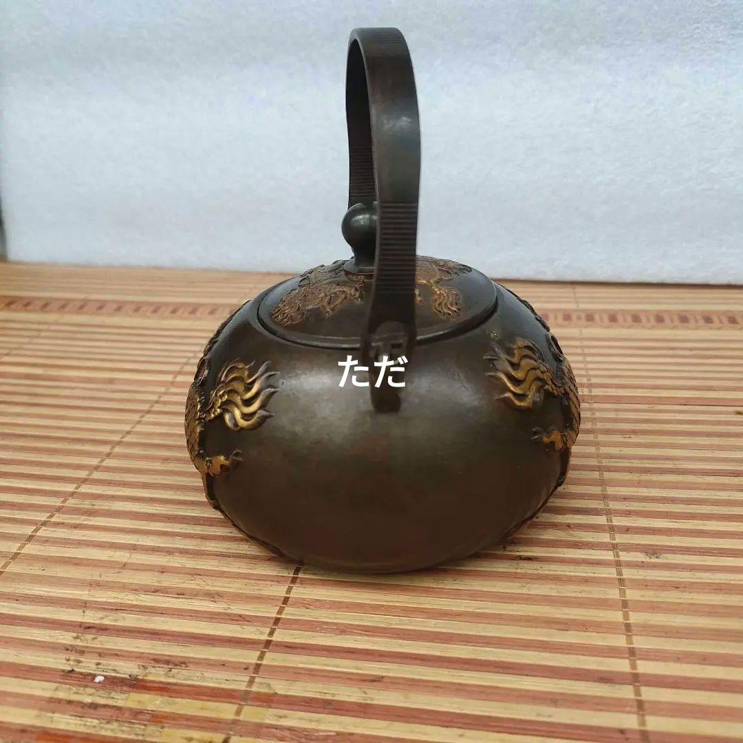 銅器 銅壺 麒麟茶壺 提梁壺 煎茶器 茶道具 装飾品 工芸品 置物
