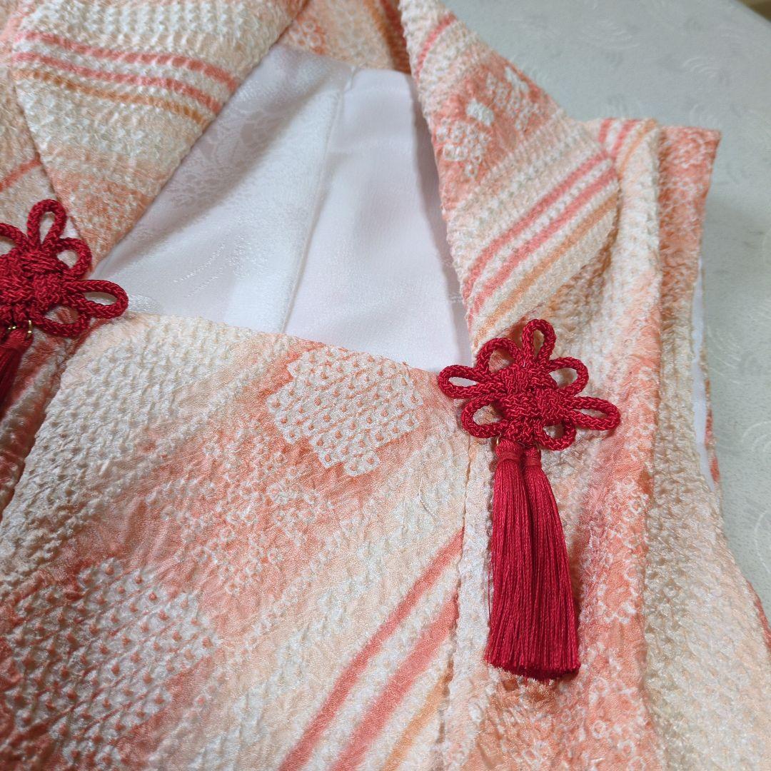 七五三３歳正絹総絞り手縫いの被布(中綿なし）