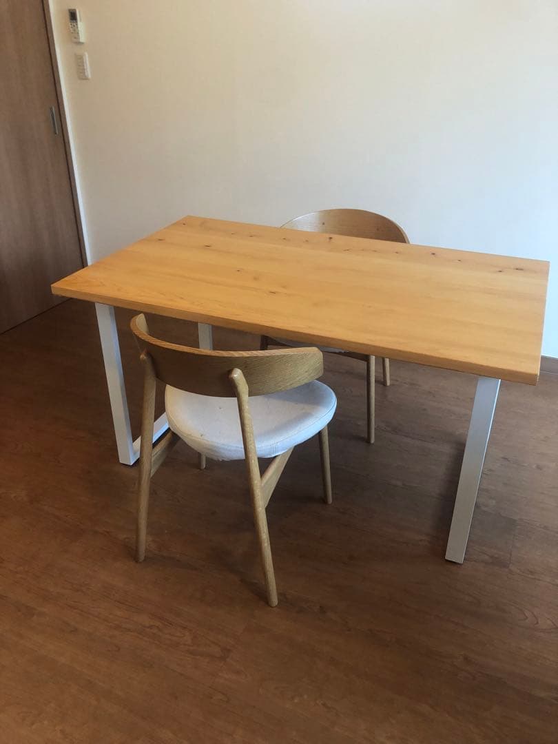 kanademono ウッドテーブル　Square 鉄脚　ホワイト　135×80