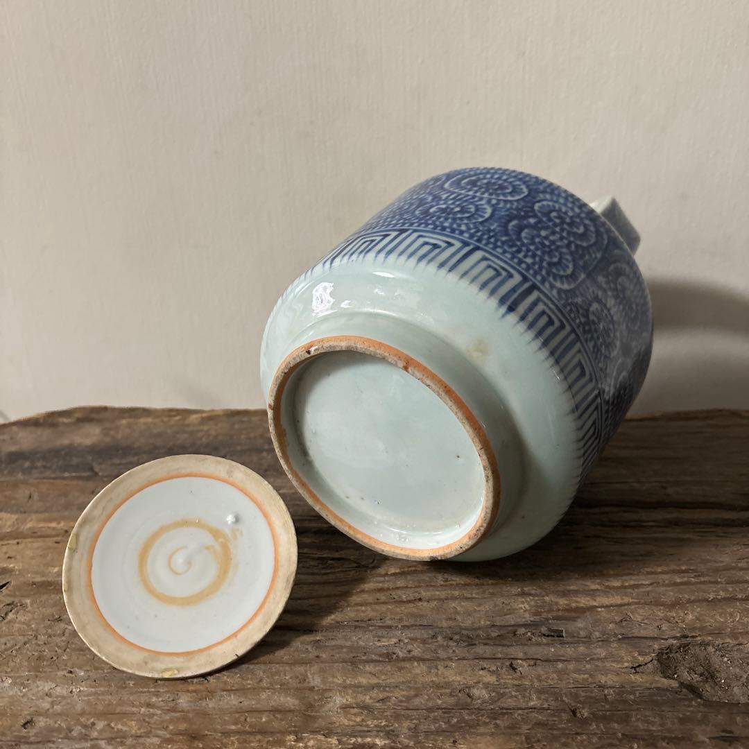 古伊万里タコ唐草染付銚子　酒器　伊万里　波佐見　砥部焼　瀬戸　古民芸　白磁　李朝