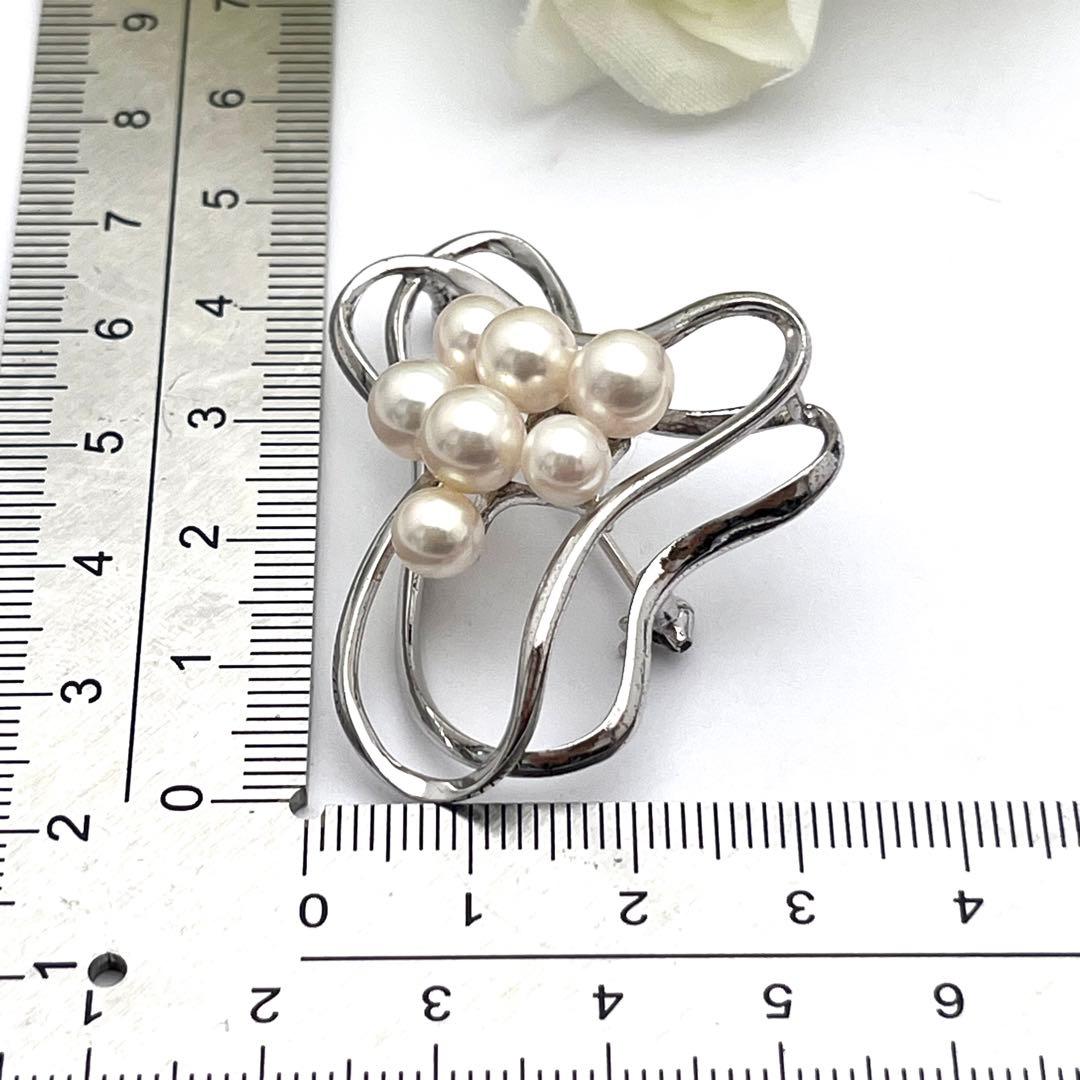 ミキモト　シルバー　パール　ブローチ　皇室御用達ブランド