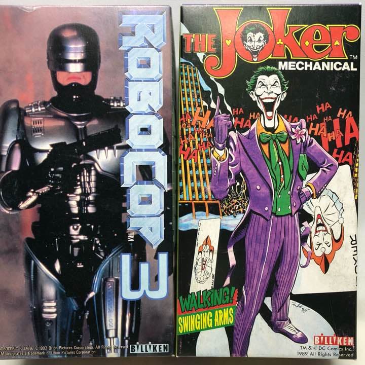 ビリケン ロボコップ & ジョーカー ゼンマイ歩行ブリキ玩具 1990年代当時物