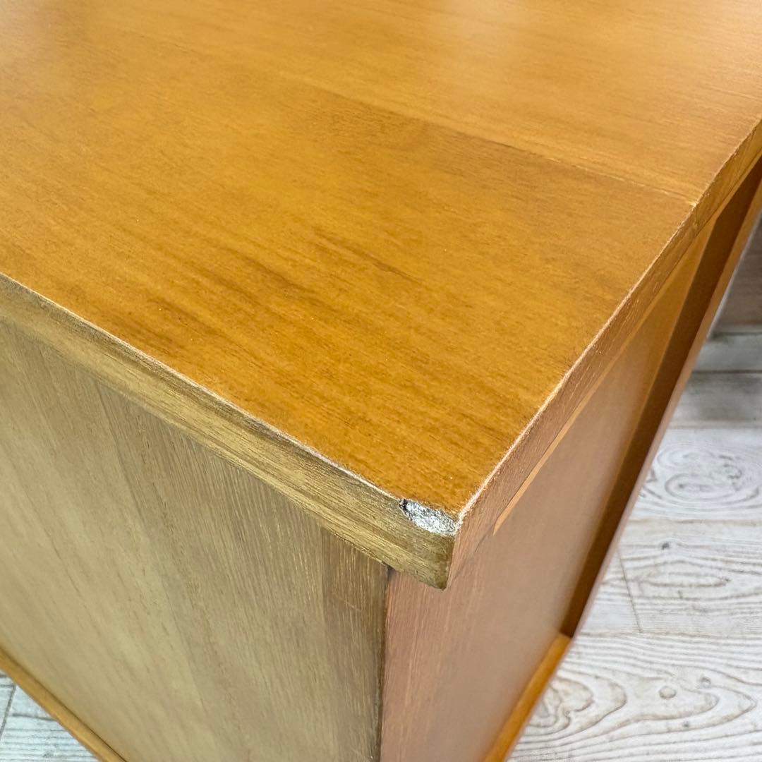 訳あり品【134】ナチュラルウッド桐材天然無垢ガラスキャビネット収納家具チェスト