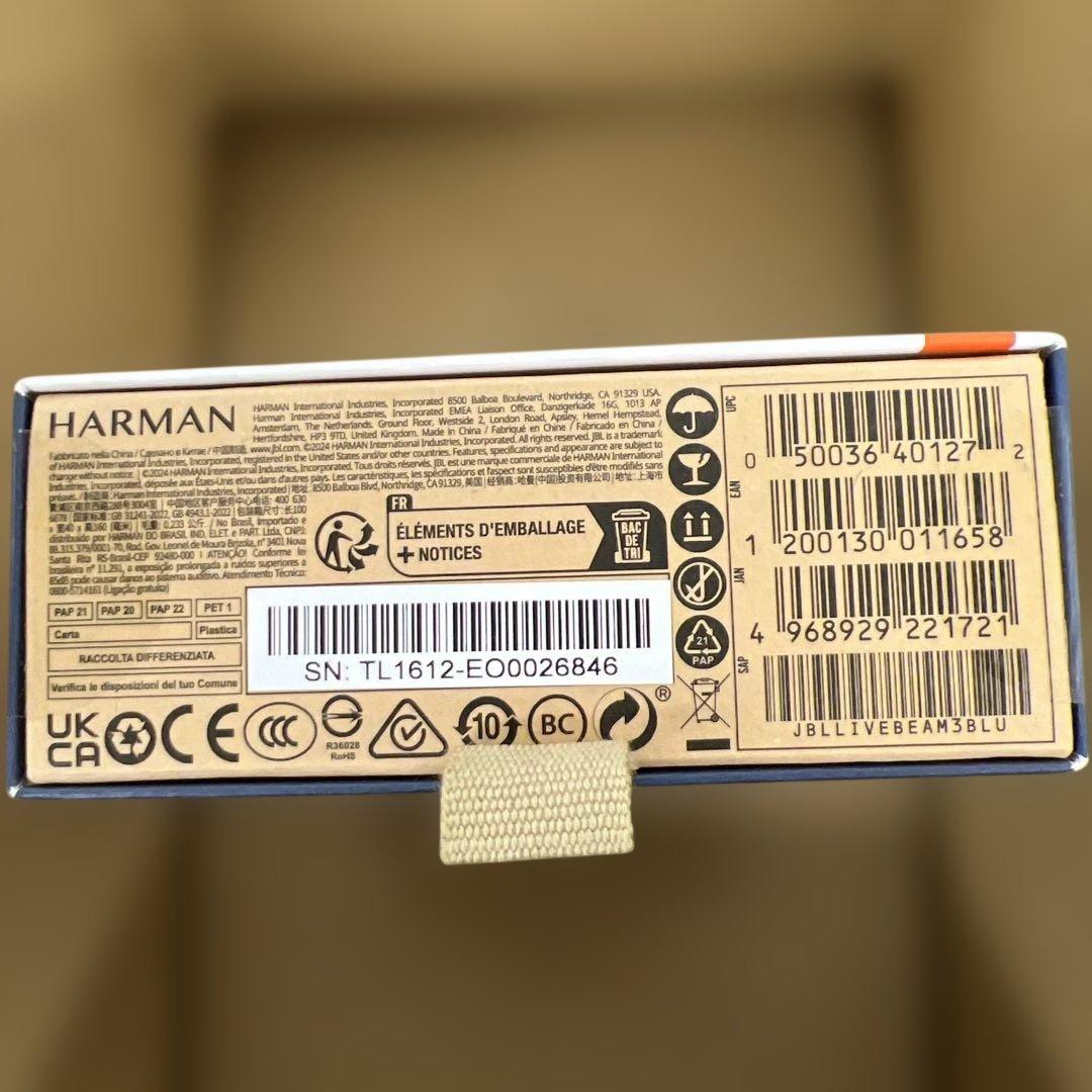 580 JBL LIVE BEAM 3 ワイヤレスイヤホン　未開封