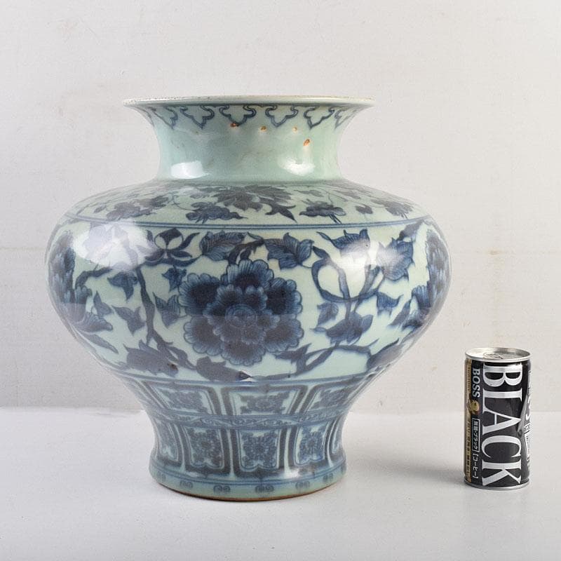 中国　青花　花弁文瓶　壺　C　8946A