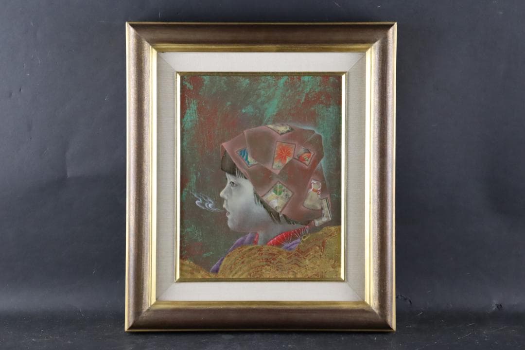 真作保証 智内兄助 「春の気」 アクリル3号 共シール 入手困難作家 希少作品